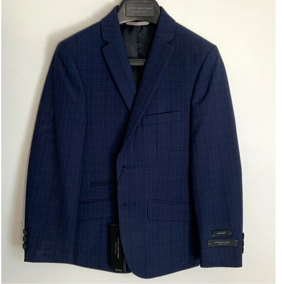 Marc New York Plaid‎ Navy Blazer NWT size 8SK - Picture 1 of 4